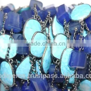 Blue Chalcedony Nuggets With Turquoise Fancy thumbnail-2