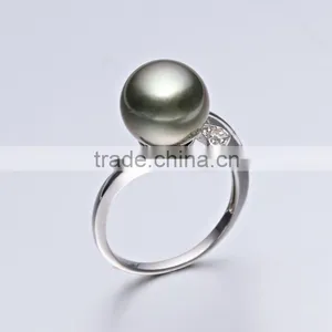 Wholesale Cheap Promotional 925 Woman Black Pearl Ring thumbnail-2