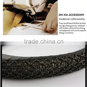 New Design Cowhide/ Genuine Leather Steering Wheel Cover thumbnail-4