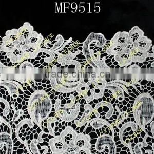 Crochet Bridal White Floral Lace Fabric thumbnail-1