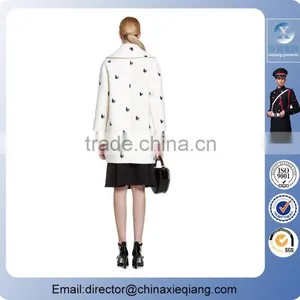 2016 Fashion Ladies Double Breasted Coat Emborided Winter Coat for Women thumbnail-2