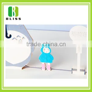 Handmade Best Wishes 120g Glossy Pop up Cartoon Style Custom Paper 3d Greeting Card thumbnail-4
