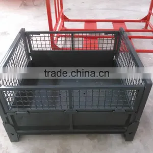 Folding Steel Heavy Duty Wire Container Pallet Cage thumbnail-1