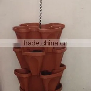 Stackable Garden Planter Herb Flower Pots Indoor Outdoor Round Clover thumbnail-3