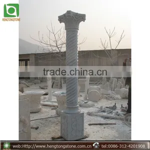 Indoor Solid Decorative White Carved Marble Pillar thumbnail-1