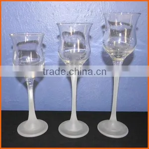Wholesale High Quality Clear Tall Stemmed Glass Candle Holders thumbnail-1