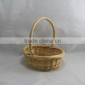 Large Oval Willow Basket Natural 42x36x14cm Height thumbnail-1