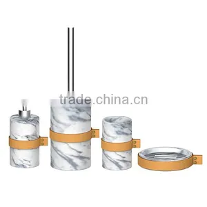 2016 the Mostly Popular Handmake Marble Simple Style Bathroom Accessories Set With Leather Handle thumbnail-1