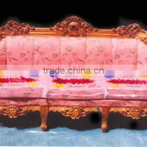 Soild Wood Carved Sofa, Solid Wood Sofa, Wood Frame Sofa, Indian Carved Sofa thumbnail-1