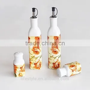 Ceramic Sell Oil & Vinegar Set,Stoneware With Decal thumbnail-5