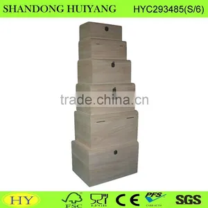 FSC Cheap Unfinished Wooden Storage Box With Hinged Lid thumbnail-1