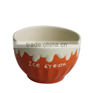 4.7"orange Color Hot Sell Ceramic Ice Cream Sundae Bowls thumbnail-1