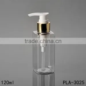 2017 Hot New Products Cosmetik Packaging Clear Empty 120ml Plastic Pet Square Bottle Pump Wholesale thumbnail-2