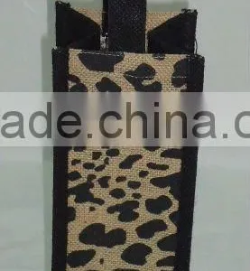 Leopard Print Jute Wine Bag thumbnail-1