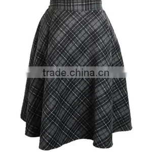 Fashion 2015 Autumn Winter Casual High Waist Midi Women Girl Knee-Length Skirt thumbnail-4