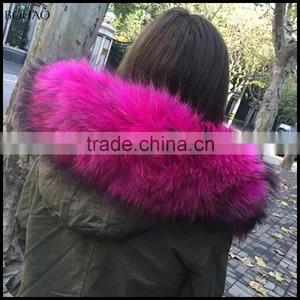 New Design Rabbit Fur Lining Parka Faux Fur Collar Jacket thumbnail-2