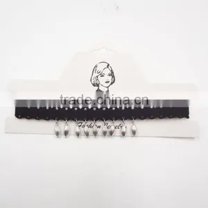 Fashion Silver Charms Pendant Black Chamois Leather Choker for Womens Jewelry thumbnail-4