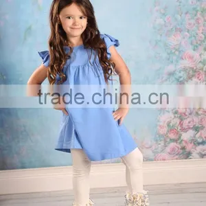Dress Set of Sleeveless Solid Color Dress With Ruffle Pant Kids Clothing thumbnail-1