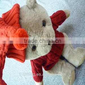 Decoration Bear Toy's Red Knitted Sweater Toy Doll Wear With Red Sweater thumbnail-1