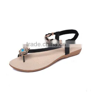 F20007H Latest Design Ladies Flat Shoes Rhinestone Fashion Women Shoes Summer Flat Sandals thumbnail-6