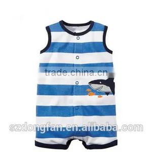 2016 New Fashion Design Carters Babies Costume Stripe Animal Printing Baby Girl Clothes Rompers From Guangzhou OEM Manufaturers thumbnail-1