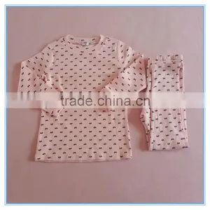 Wholesale OEM Children Gilrs Cotton Underwear Set Long Johns, High Quality Kids Pajamas Clothes for Child thumbnail-1