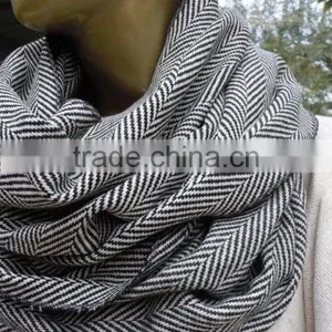Herringbone Scarf, Mens Scarf, Grey Herringbone Infinity Scarf ,winter Scarf, Cowl Scarf, Women Men Scarves, Accessory thumbnail-6