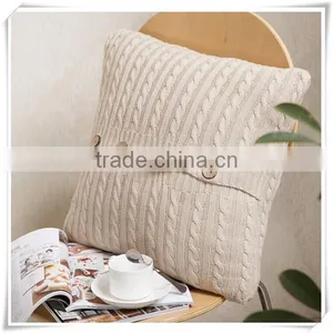 Good Style Cotton Small Office Hold the Twist Knitting Buttons Cushions Wool Knit Pillowcases thumbnail-1
