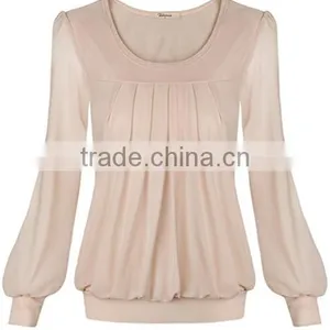 New Trendy Promtional White Lady Wear Blouse thumbnail-3