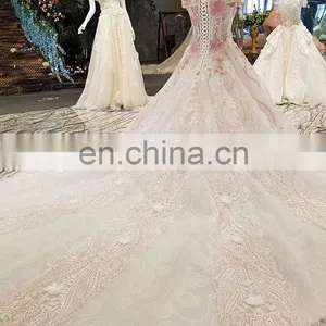 LS00319 Luxury High Quality Flower Patterns Wedding Dresses 2017 Latest Design off Shoulder Bridal Wedding Gown thumbnail-6