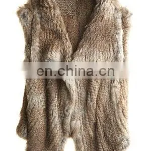 3151-NB# Rabbit Fur Knitted Vest With Wide Flap Collar OEM/ODM/QUALITY SUPPLIER thumbnail-1