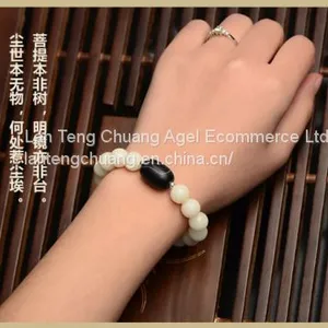 The Bodhi Root on Hand, Pharmacists Natural White Jade, and Bodhi Beads Necklace Bracelet thumbnail-2