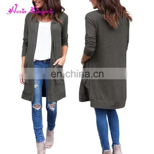 China Manufacturer Gray Blue Red Autumn Winter Long Sweater Cardigan for Women thumbnail-2