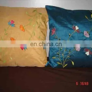 Embroidered Silk Colorful Cushion Cover thumbnail-1