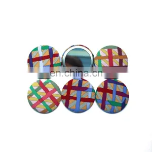 Hot Selling Antique Fabric Covered Pocket Mirror thumbnail-2