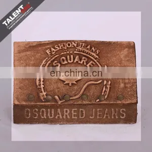 Free Design Fashion Logo Customized Special Metal Real Leather Badge Patch for Jeans thumbnail-5