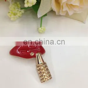Hot Sell Colorful Lip Pendant Metal Garment Accessories Sew on Neckline or Pin on or Nail on Clothing Bags or Shoes thumbnail-1