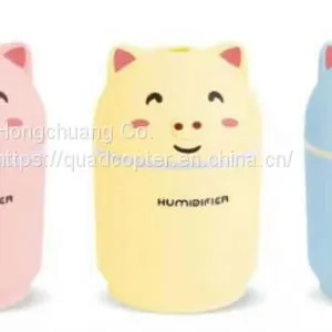 3 In 1 200ML USB Air Humidifier Ultrasonic Cool-Mist Adorable Pet Mini Humidifier With LED Light Mini USB Fan thumbnail-1