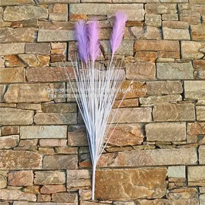 Guangzhou Manufacture 80cm Length Artificial Reed Grass With Three Heads thumbnail-1