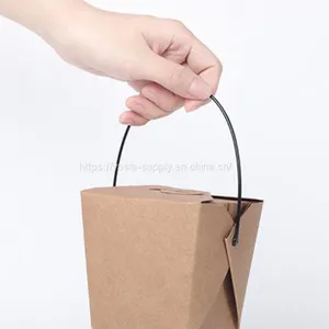 Eco Friendly Disposable Kraft Paper Food Packaging Boxes Pop Chicken Take Away Boxes for Restaurant thumbnail-2