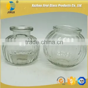 Clear Glass Candle Holder Pumpkin Shaped thumbnail-2