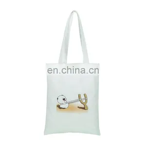 Wholesale Canvas Eco Friendly Handbag Logo Printed Colorful Cheap Cotton Tote Bag for Women thumbnail-1