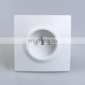 Yaki Hot Selling Fashion Contracted Switch White Copper Accessories French Standard Socket High Quality Wall Socket thumbnail-3