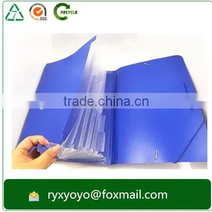 Multi-pockets pp Plastic Blue a4 Size Expandable File Folder With Fasterner Supplier's Choice thumbnail-1