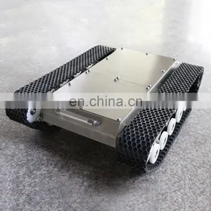 IP65 Waterproof Stainless Steel Small Size Portable Rubber Track Platform Remote Crawler Robot Chassis thumbnail-4