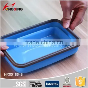 SILICONE FOLADING LUNCH BOX WITH SPOON/CHOPSTICKS(1000ML) thumbnail-4