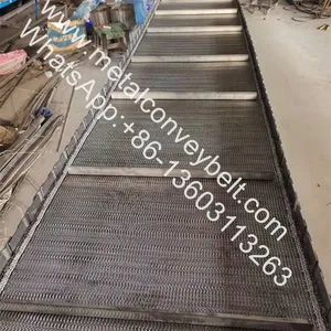Stainless Steel Food Grade Chain Driven Belt SUS304 Chain Driven Stainless Steel Wire Mesh Conveyor Belt thumbnail-1