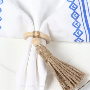 Braided Tassel Napkin Ring Hotel Banquet Tableware Napkin Holders Home Restaurant Table Decorations thumbnail-5