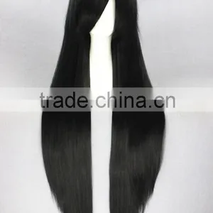 High Quality 100cm Long Black Hair Wig Straight Final Fantasy Anime Cosplay Wig thumbnail-3