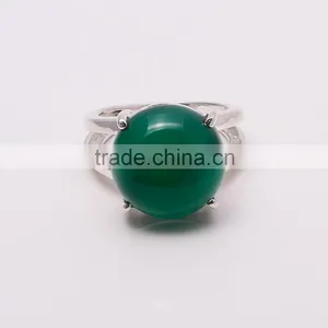 GREEN ONYX RING ,925 Sterling Silver Jewelry Wholesale,WHOLESALE SILVER JEWELRY,SILVER EXPORTER,SILVER JEWELRY FROM INDIA thumbnail-1
